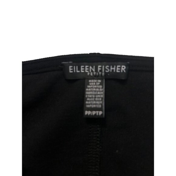 Eileen Fisher Black Lightweight Washable Stretch Crepe Jewel Neck Dress Petite - Picture 4 of 4